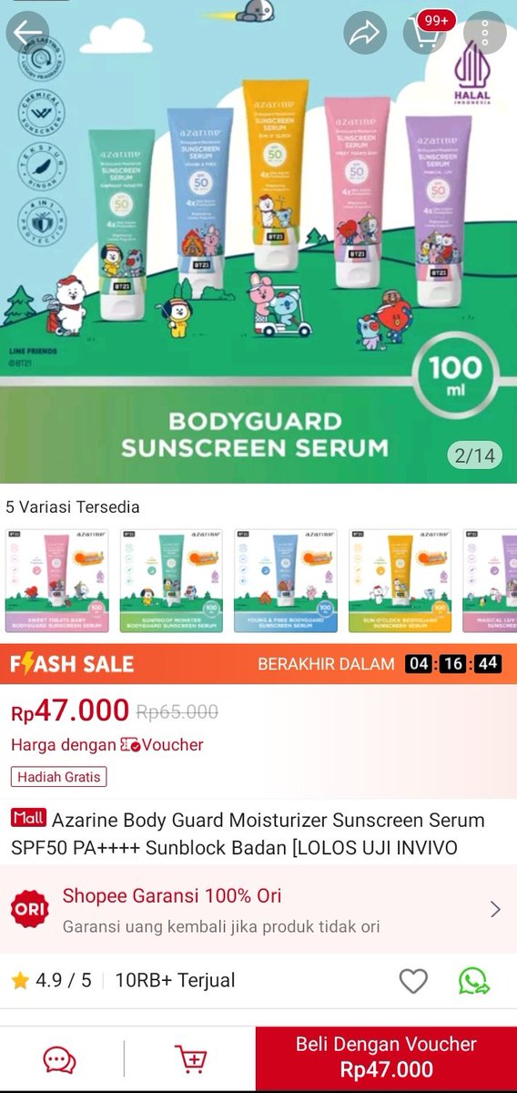 ‼️ azarine official store flash sale ‼️
toko azarine : shope.ee/B4SK77j6Y
azarine bodyguard sunscreen : shope.ee/99zH2mwhRR