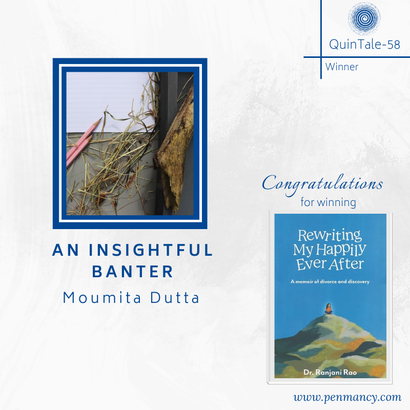 penmancy's tweet image. #QuinTale-58 Results

Let's congratulate:
🥇An Insightful Banter by Moumita Dutta
🥈 Rta’s Resonance – Symphony of the Dying Star by Prasanna TG
🥉The End? by Supriya Bansal
Congratulations, #writers!

#WritingPrompt: penmancy.com/quntale-58/

#writingcommunity #amwriting