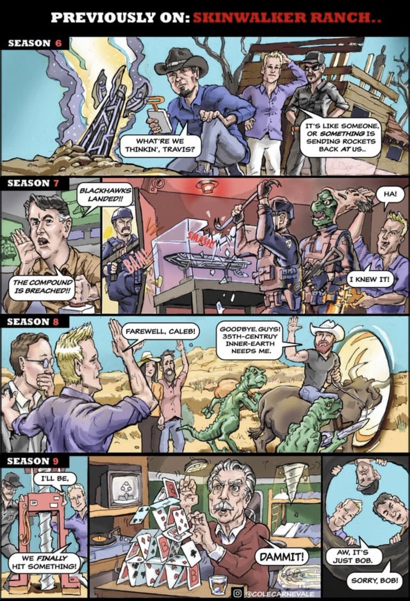 To kick off the New Year I thought it would be fun to share the brilliant Skinwalker Ranch comic parody by artist Cole Carnavale…more to come! #skinwalkerranch
