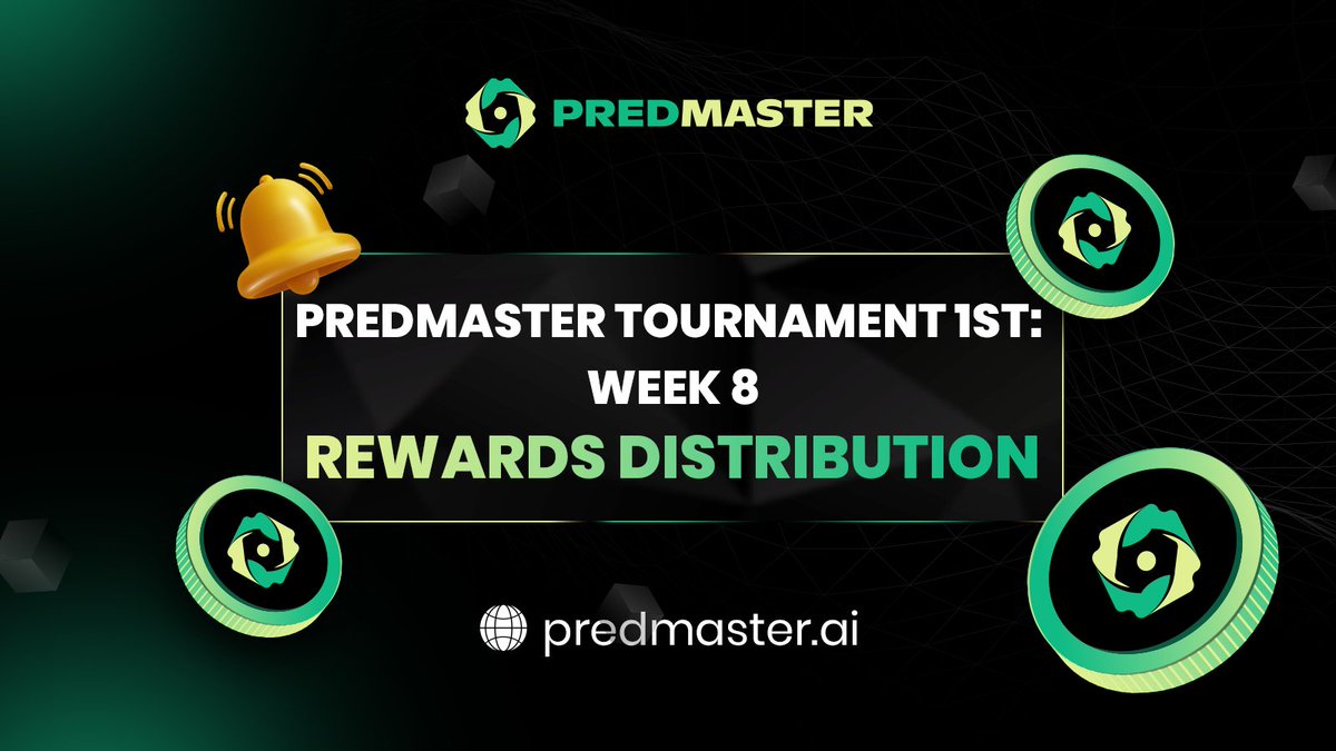 predmaster_ai's tweet photo. 🏆 Predmaster Tournament Week 8 Rewards Distributed!
The moment you've been waiting for is here! We've distributed the rewards for Week 8 of the Predmaster Tournament.
🌐Happy trading! 📈💹
#Predmaster #AlchemyPay #Pancakeswap https://t.co/YyZ7motiI3