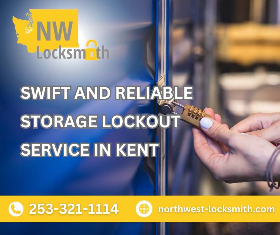 NWLocksmithWA's tweet image. Locked out of your storage unit in Kent? Count on Northwest Locksmith for swift and reliable storage lockout solutions. Our 24/7 service ensures you get back to your belongings quickly. Call 253-321-1114 for assistance. #StorageLockout #KentLocksmith #EmergencyService