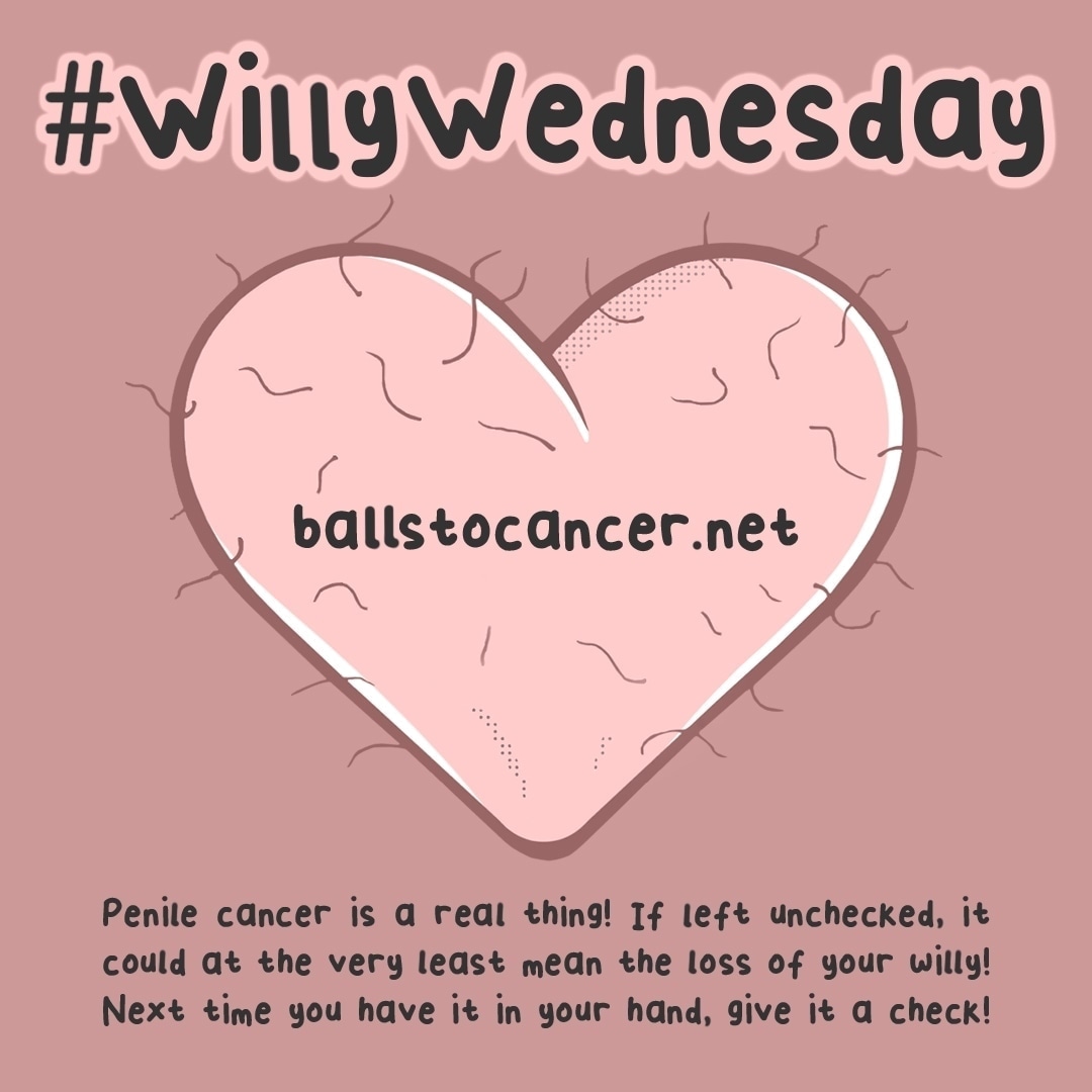 It's #WillyWednesday and boys yes #PenileCancer is a REAL thing and if left unchecked could at very least mean the loss of your Willy ! So on one of the hundred times you have him in your hand, give it a check over. ballstocancer.net/penile-cancer