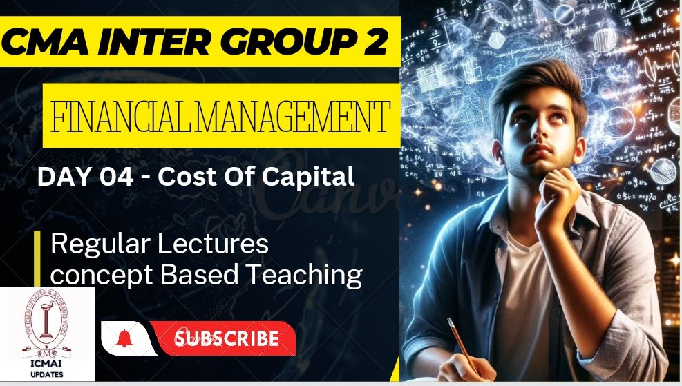 ICAICMA's tweet photo. Financial Management Aspirant Batch Day 04 โ
Lecture uploaded on 03 January 2024 At 11:50 A.M. ๐ฏ
Daily Lectures Uploaded On YouTube ICMAI UPDATES & CLASSES For Free โถ๏ธ
๐๐๐
https://t.co/5y42SR3H2Z
#icmai #ICAICMA #cmaclasses #cmaInterClasses #FinancialManagement https://t.co/S7kwxmCvVg