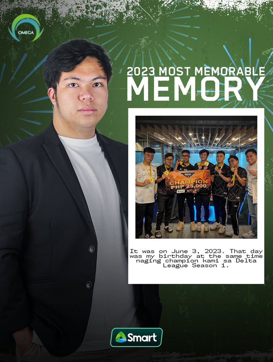 OmegaEsportsPH's tweet photo. Throwback Wednesday! π
Let's reminisce the top highlight experiences of the year 2023! πΈ π
Ibahagi mo naman ka-barangay ang iyong pinaka-memorable memory last year! π€
#OneShotOmega #PowerofSmart #LiveMoreToday #SmartOMG #SmartOmegaCODM #CODM https://t.co/u4vlHOUKFc