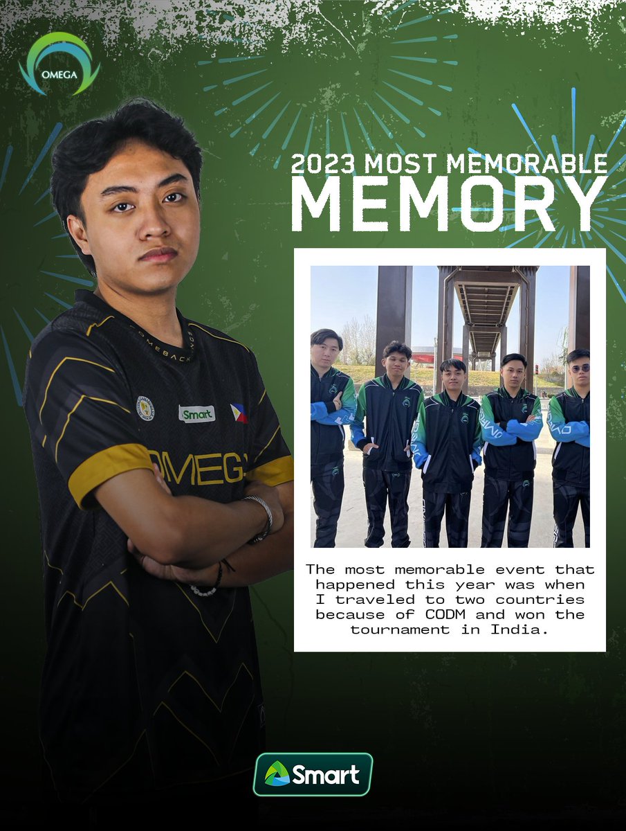 OmegaEsportsPH's tweet photo. Throwback Wednesday! π
Let's reminisce the top highlight experiences of the year 2023! πΈ π
Ibahagi mo naman ka-barangay ang iyong pinaka-memorable memory last year! π€
#OneShotOmega #PowerofSmart #LiveMoreToday #SmartOMG #SmartOmegaCODM #CODM https://t.co/u4vlHOUKFc
