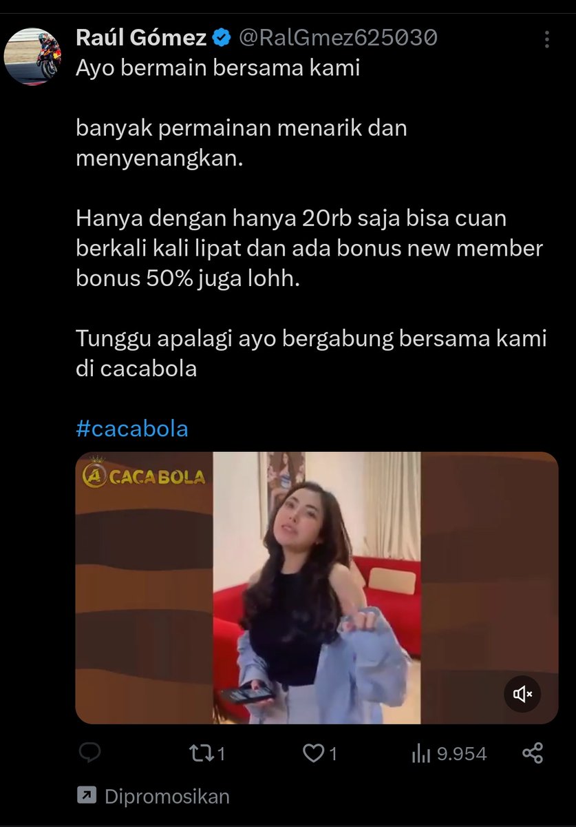 Min <a href="/kemkominfo/">Daftar Krom pake kode ASEPZ28R dapet 150K</a> beberapa hari ini iklan judi online tayang bebas di X, masa yg beginian bisa lolos. Namanya juga sama dari Caca Bola semua, semua akun centang biru. Mohon ditindak karena mengganggu banget.