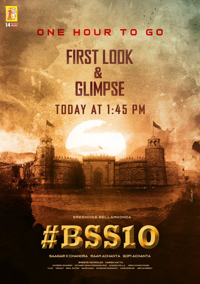 Saagar K Chandra (@saagar_chandrak) on Twitter photo ONE HOUR TO GO for the DSP to take charge and begin his action 💥💥
#BSS10 title and glimpse today at 1.45 PM 🔥
<a href="/BSaiSreenivas/">Bellamkonda Sreenivas</a> <a href="/RaamAchanta/">raam achanta</a> #GopiAchanta <a href="/14ReelsPlus/">14 Reels Plus</a> ONE HOUR TO GO for the DSP to take charge and begin his action 💥💥
#BSS10 title and glimpse today at 1.45 PM 🔥
<a href="/BSaiSreenivas/">Bellamkonda Sreenivas</a> <a href="/RaamAchanta/">raam achanta</a> #GopiAchanta <a href="/14ReelsPlus/">14 Reels Plus</a>