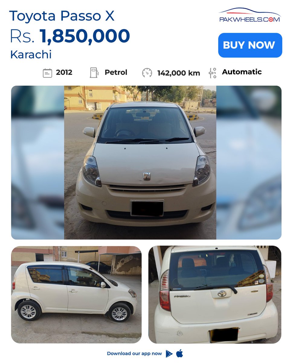 PakWheels's tweet photo. Toyota Passo X is up for sale in Karachi! 🚗
Contact seller here: https://t.co/loT5my278x
#PakWheels #LOD #ListingOfTheDay https://t.co/LVSaMLnWSW
