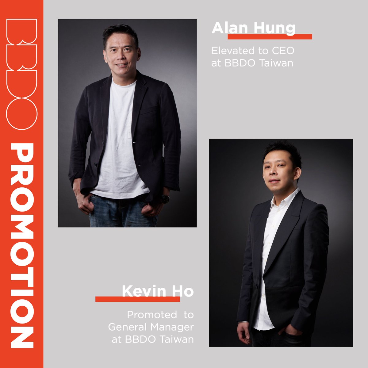 It's delighted to share the exciting news of 2 well-deserved promotions within BBDO Greater China leadership team. Congratulations to Alan and Kevin on these significant milestones in their careers.👏👏👏
