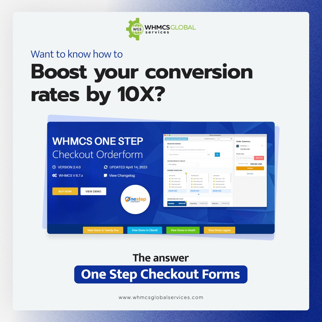Infowgs's tweet image. Don&apos;t let a clunky checkout process hurt your business.

Click the link to purchase now and watch your sales soar! 👉bit.ly/45Khrt7

#whmcs #whmcsintegration #whmcsmodules #whmcstemplates #wgs #whmcsglobalservices  #whmcsthemes #whmcstheme #whmcsservices #whm
