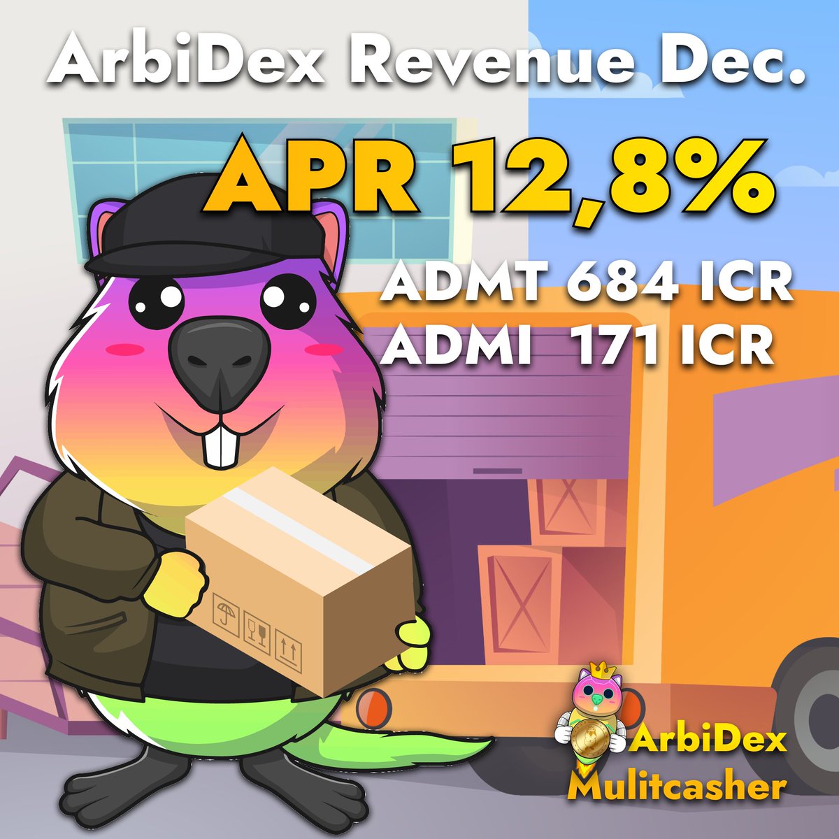 IntercroneWorld's tweet photo. #Arbidex monthly distribution is out.
Profit #APR #december is at 12,8%
per #ADMT 684 #ICR ~ 2,36 USDT
per #ADMI 171 #ICR ~ 0,59 #USDT
Learn more about #InterCrone world and Arbidex
https://t.co/5a7TMgBnCB
#nft #NFTCommunity #NFTs #TRX #NFTstaking https://t.co/M1RIjLVIxk
