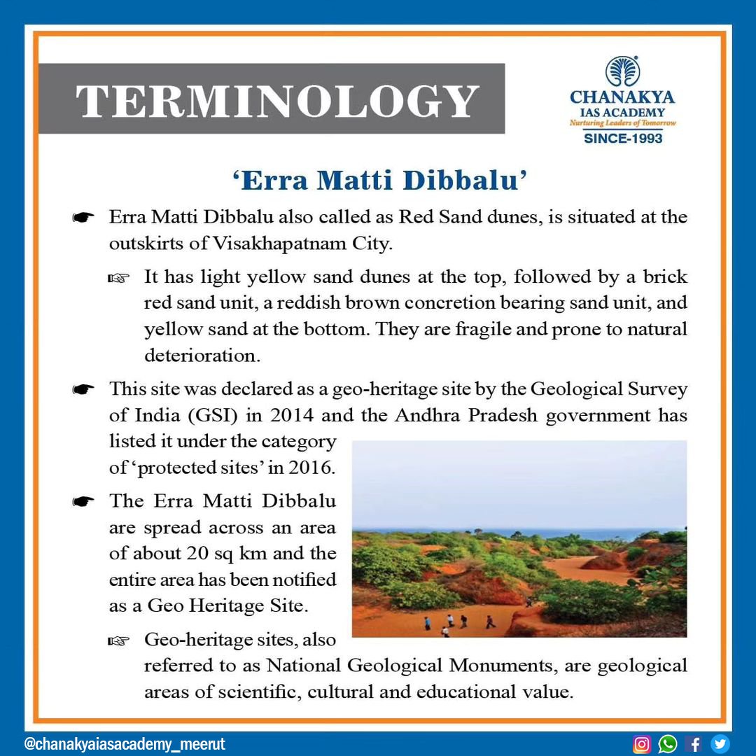 Facts about 'Erra Matti Dibbalu' situated in Vishakhapatnam City.

#meerut #ChanakyaIASAcademy #UPSC2024 #bestupsccoaching #IAS2024 #gkquestion