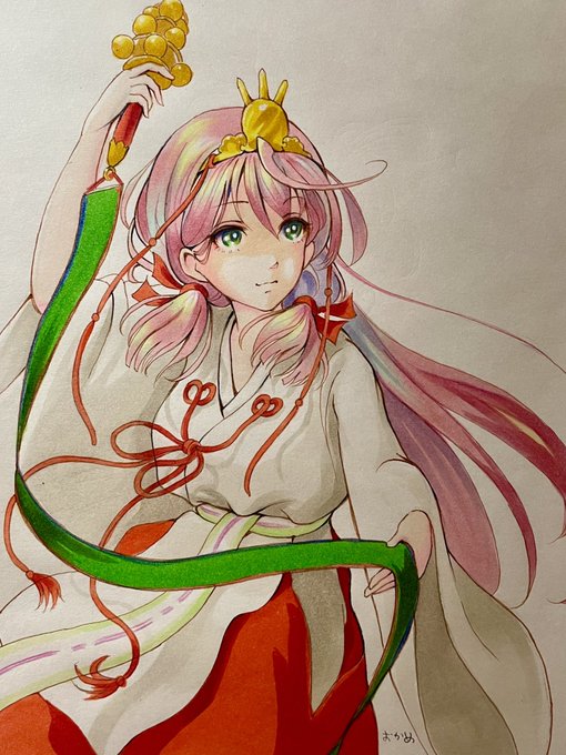 「hair ribbon miko」 illustration images(Latest)