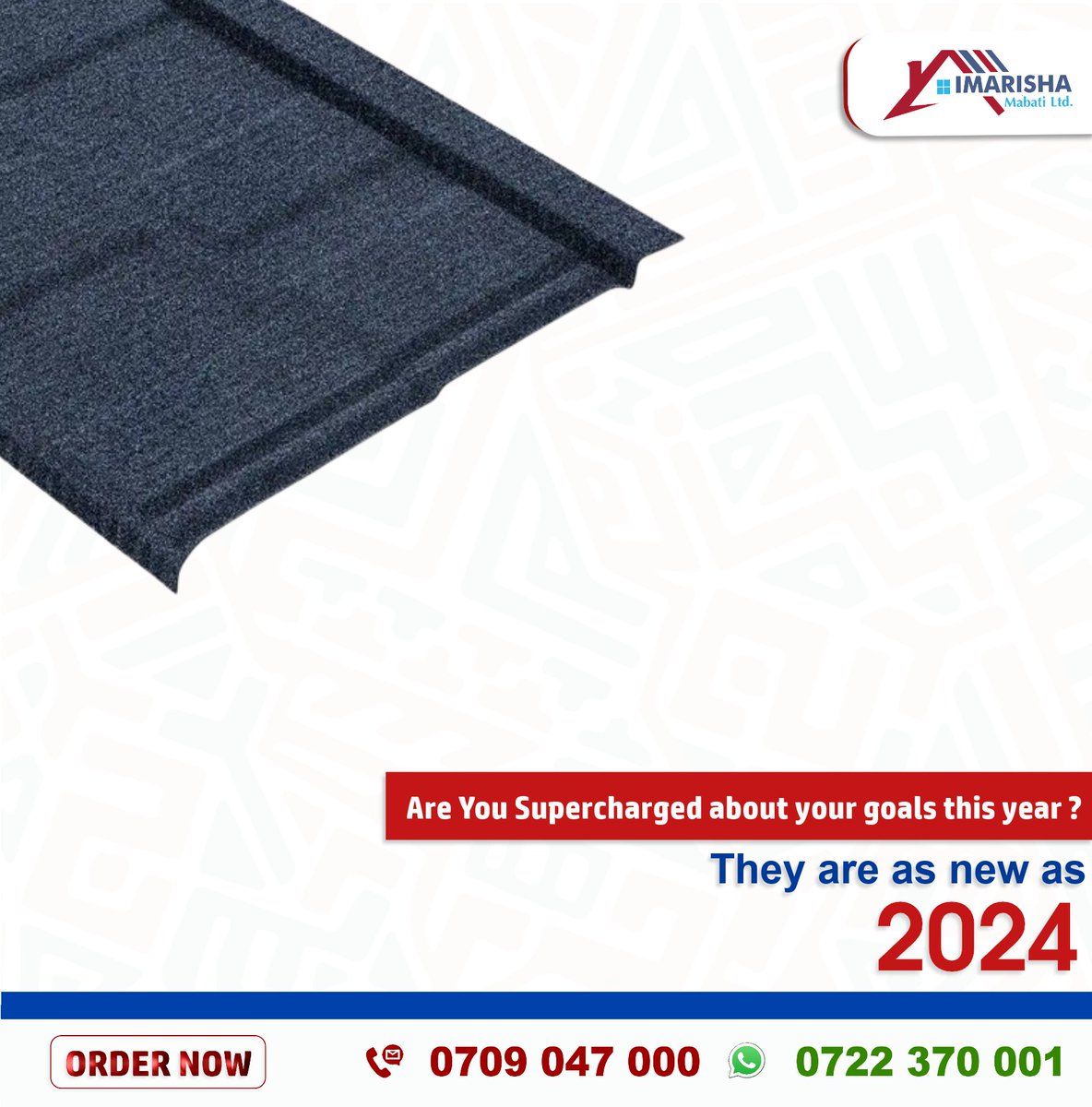 Planning your #NewYear resolutions ?

Make #𝗜𝗠𝗔𝗥𝗜𝗦𝗛𝗔𝗠𝗔𝗕𝗔𝗧𝗜 Quality roofing materials your highlight! We're here to guide you every step of the way.

𝗟𝗲𝘁'𝘀 𝗯𝘂𝗶𝗹𝗱 𝘀𝗼𝗺𝗲𝘁𝗵𝗶𝗻𝗴 𝗔𝗠𝗔𝗭𝗜𝗡𝗚 𝘁𝗼𝗴𝗲𝘁𝗵𝗲𝗿 𝘁𝗵𝗶𝘀 𝟮𝟬𝟮𝟰.

💪