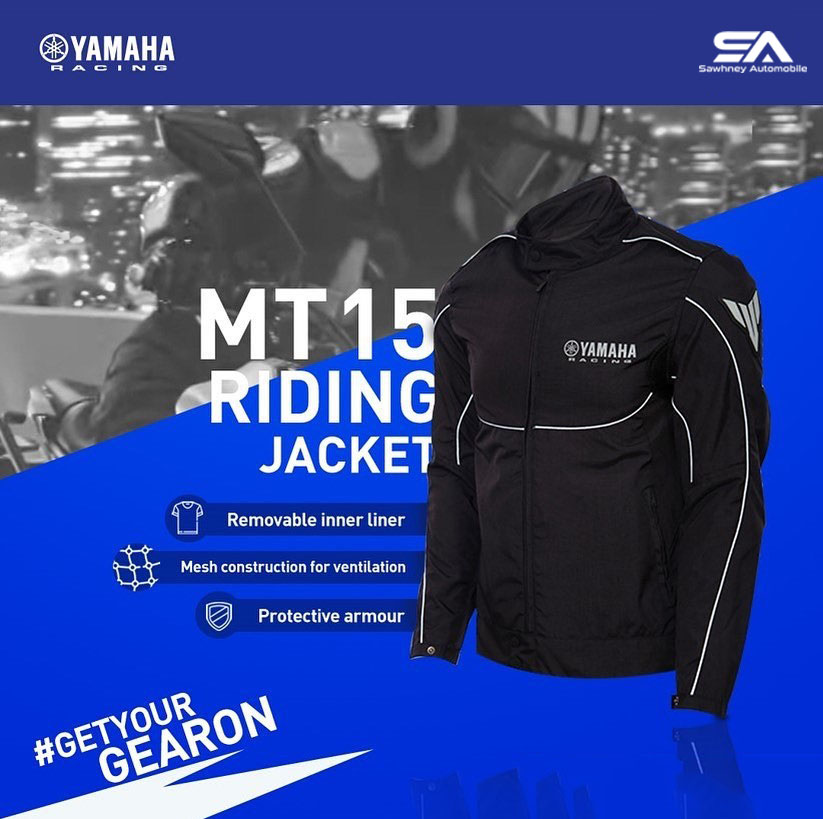 Sawhney_Auto's tweet photo. Ride your style with the MT 15 Riding Jacket. It isn’t just super stylish but also keeps you comfortable as you scorch the tarmac.
To, book now, visit the link in the bio.

#YamahaRacing #YamahaMotorIndia #YamahaIndia #Yamaha #YamahaHelmet #sawhneyautomobiles https://t.co/rX2G1doAlt