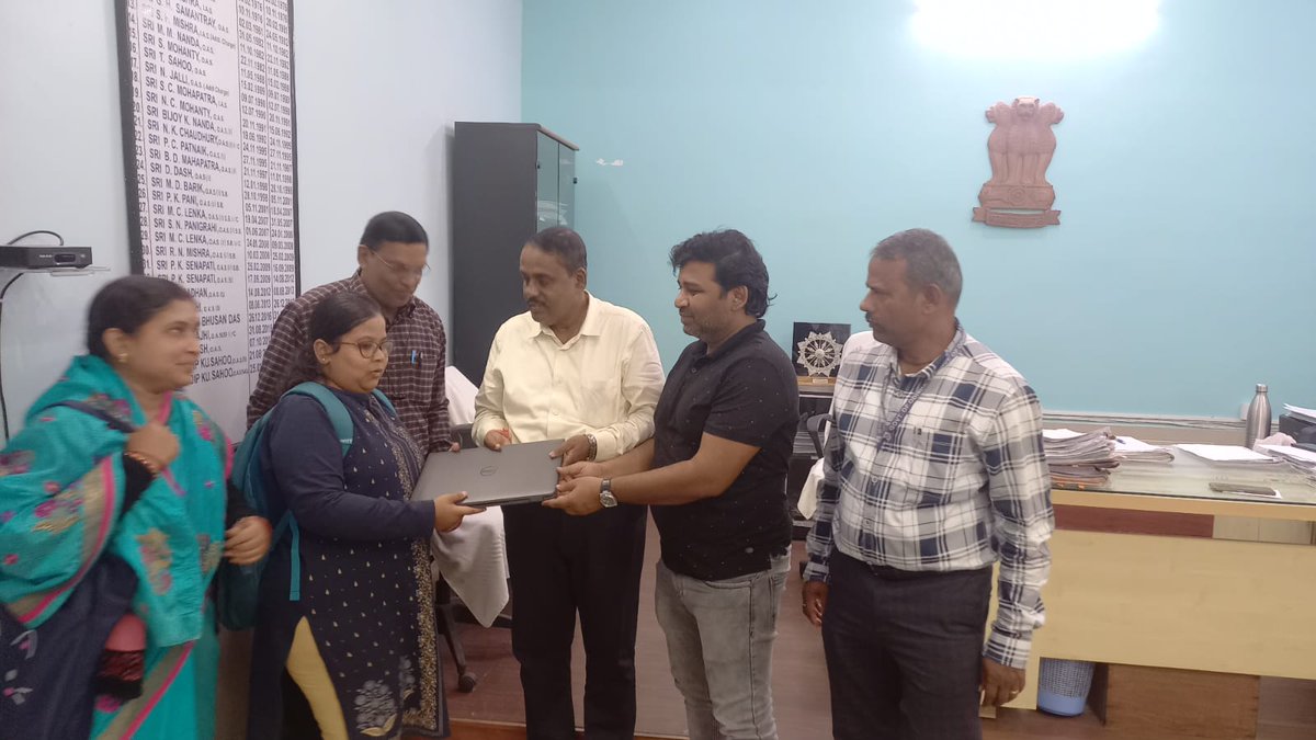 Laptop distributed to one VI student by ADM, Puri