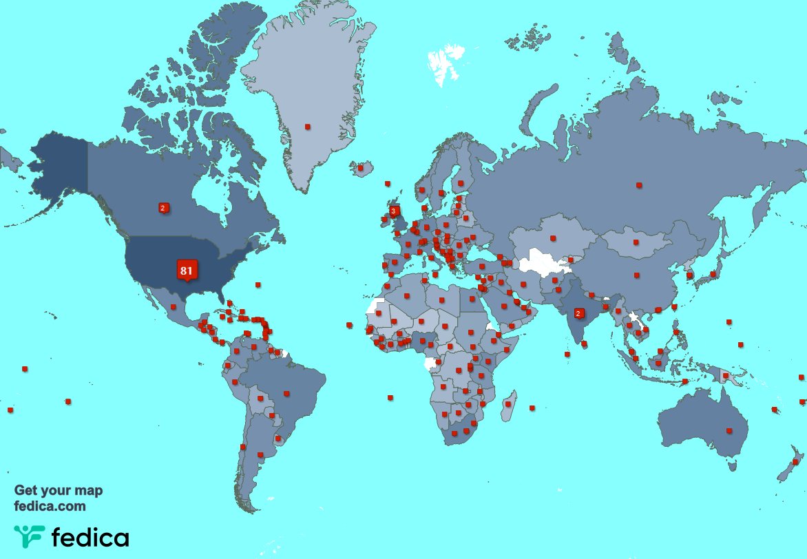 I have 91 new followers from USA, and more last week. See fedica.com/!DMashak
