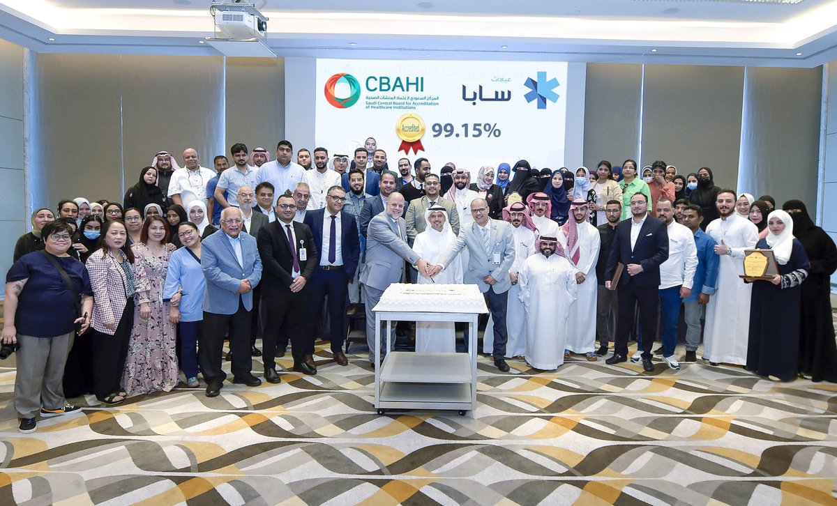 sabamedical's tweet photo. 🏅عيادات سابا فرع الصفا تحصل على شهادة اعتماد سباهي بنسبة%99.15

بكل فخر، نعلن عن حصول عيادات سابا فرع الصفا على شهادة اعتماد المركز السعودي لإعتماد المنشآت الصحية (سباهي) بنسبة %99.15، وذلك بعد اجتياز عملية التقييم بنجاح.
هذا الإنجاز هو شهادة على التزامنا المستمر بتقديم أفضل رعاية صحية ممكنة لمراجعينا.

و نشارككم اليوم جانباً من الإحتفال بالطاقم الطبي والإداري في الفرع، بحضور الرئيس التنفيذي لشركة سابا الطبية الأستاذ/ محمد سمير بحراوي.

🏅نتوجه بالشكر والتقدير لكل من ساهم في هذا الإنجاز، و نعد مراجعينا بمواصلة تقديم و تعزيز خدماتنا الطبية الموثوقة و المريحة لكل أفراد الأسرة، لترسيخ حضورنا على مستوى السوق المحلي في قطاع الرعاية الصحية.

#سباهي #عيادات_سابا #CBAHI #جدة