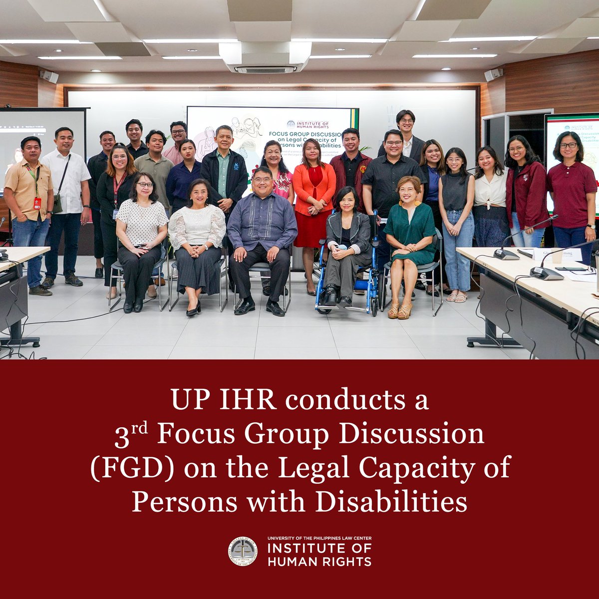 UPCollegeofLaw's tweet photo. UP IHR conducts a 3rd Focus Group Discussion (FGD) on the Legal Capacity of Persons with Disabilities
Read more about the article here https://t.co/QQglHZUyDu.
#UPCollegeofLaw #UPIHR #LegalCapacityofPersonswithDisabilities https://t.co/oiXq48BLxQ