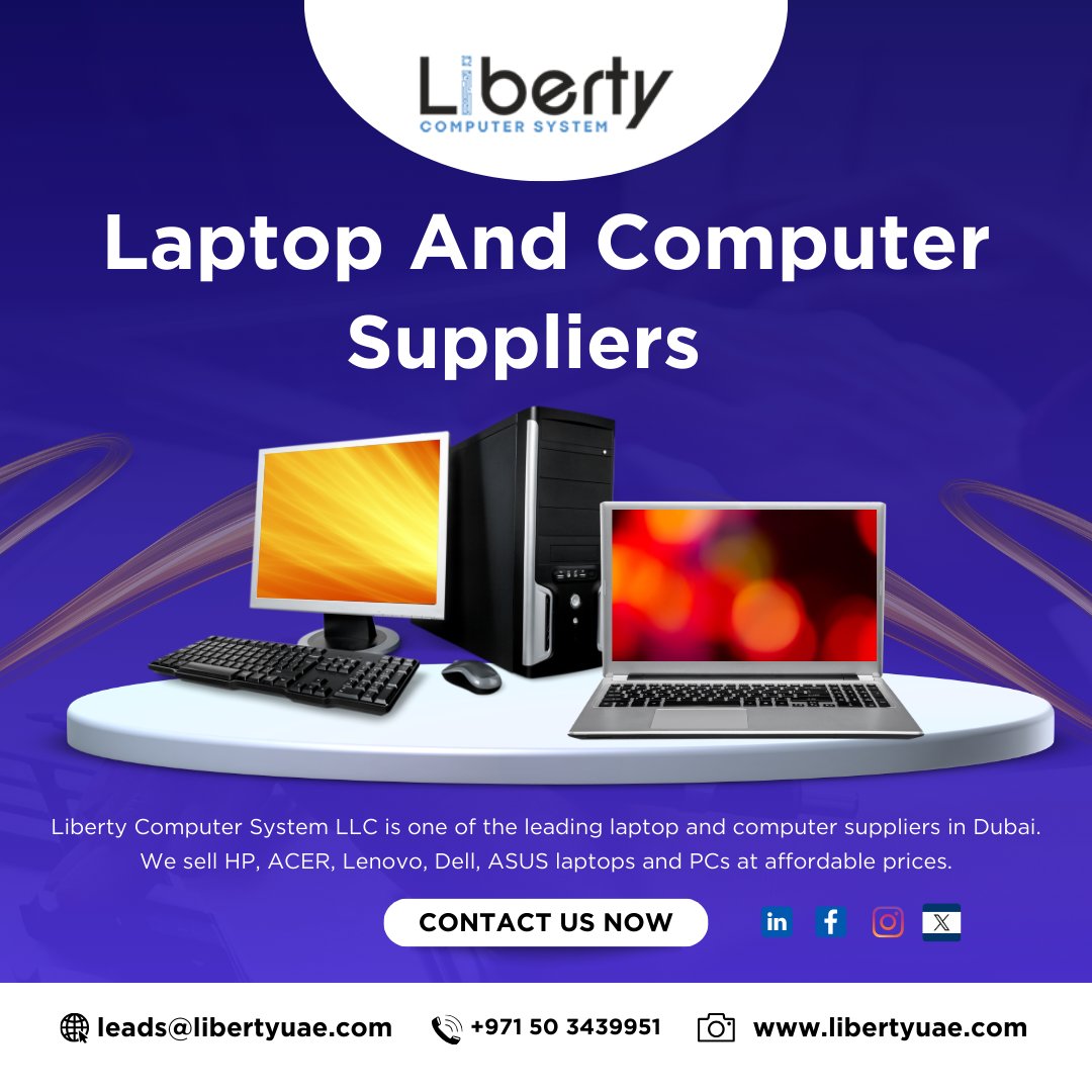 Unlock unbeatable deals on laptops and computers! Your go-to supplier for quality tech at affordable prices.

🌐libertyuae.com

#libertyuae #laptopsupplier #computerdeals #budgetfriendly #bestprice #budgettech #techsupplier #hp #acer #lenovo #dell #asus #laptop #pc