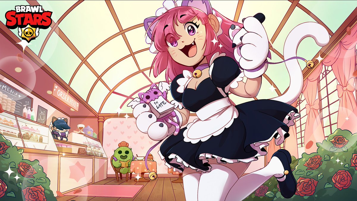 BrawlStars's tweet photo. 💞 Welcome back home, Senpai! 💞

Pinku Pawlette is coming TOMORROW with the new Brawl Pass and the #StarrToon Season! :3 https://t.co/PYB8MH653A