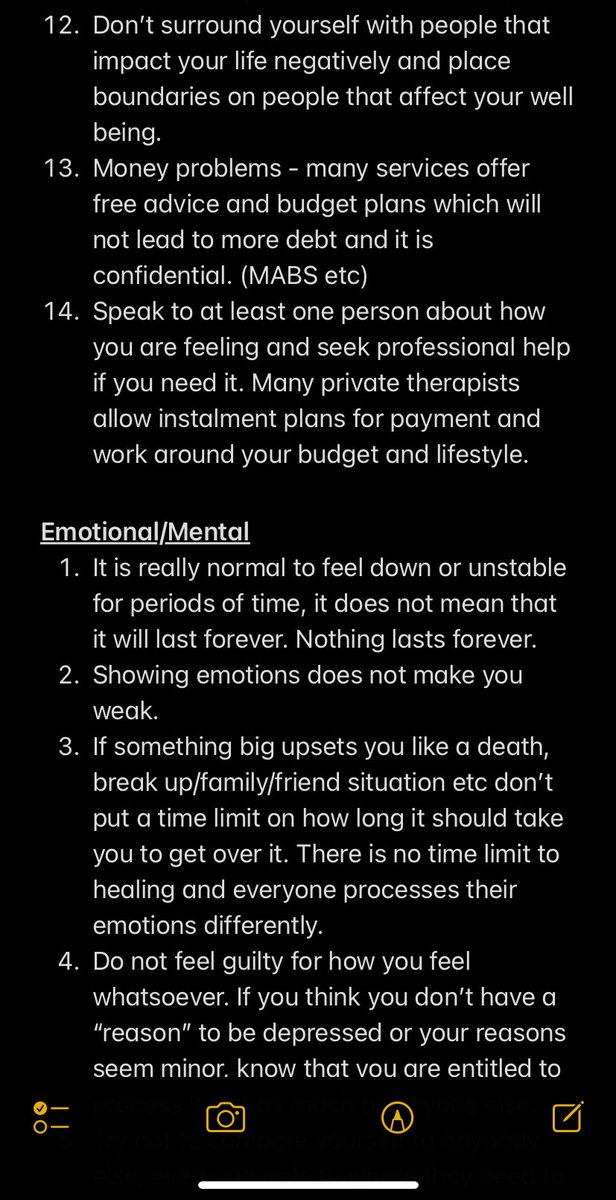 dozybowzer's tweet photo. Suicide is a main cause of death in Ireland and it keeps increasing. I know how expensive private therapy can be so I’ve made a list of some of the things Ive learnt in therapy that helped me develop a healthier mindset and I hope it helps someone else that might need it 🙏 https://t.co/paqyNlaQc4