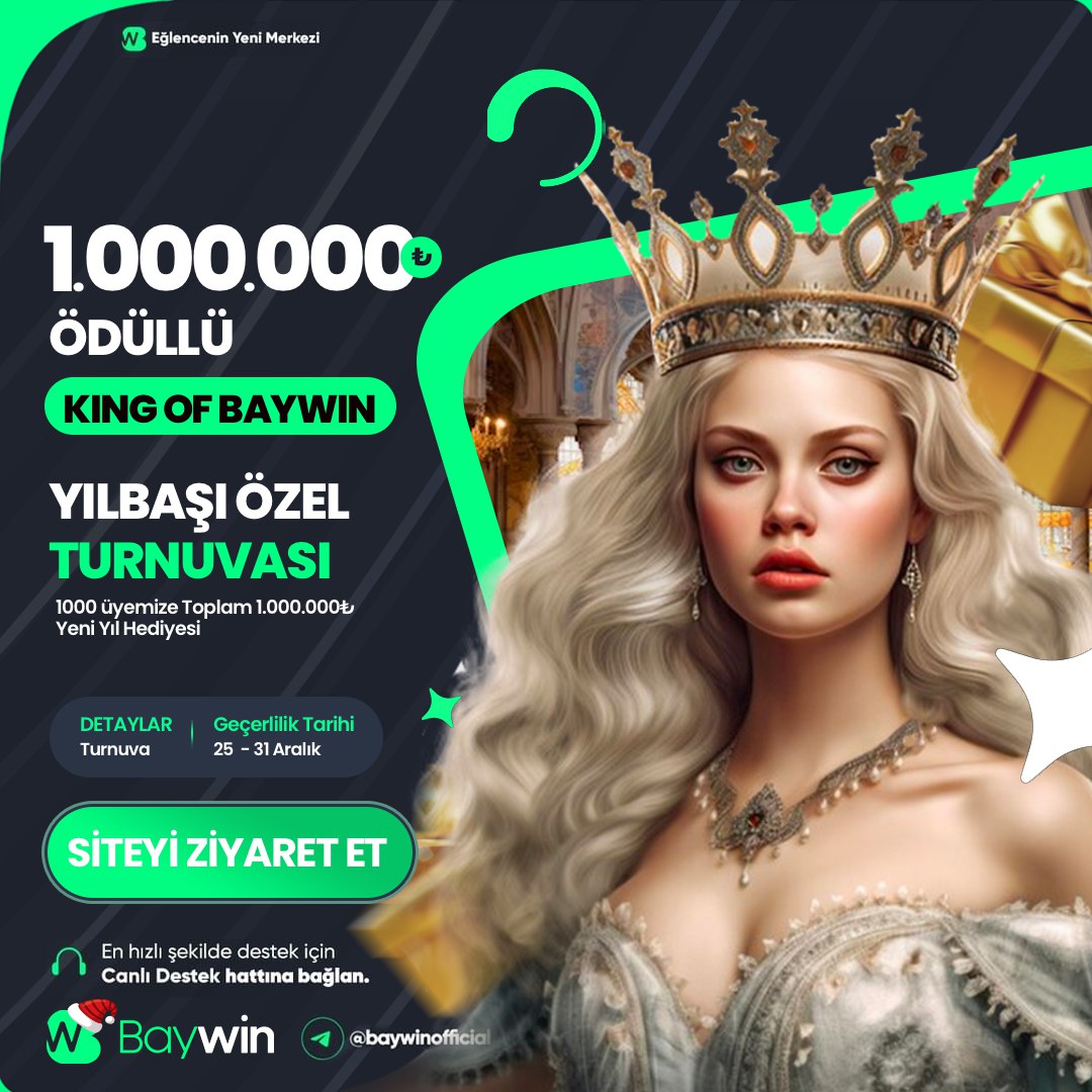 Baywin1Gir's tweet photo. #Baywin 

KİNG OF THE BAYWİN TURNUVASI İÇİN SON 2 GÜN 

Sadece Baywin Üyelerine Özel 1000 Kişiye Tam 1.000,000₺ Ödüllü King Of The Baywin Yılbaşı Özel Turnuvası Devam Ediyor !
 
Detaylı Bilgi ve Giriş İçin : https://t.co/SKEEtjKUPg 
#Baywin #BaywinGiriş #rulet #Rulet https://t.co/GSBarQmFzu