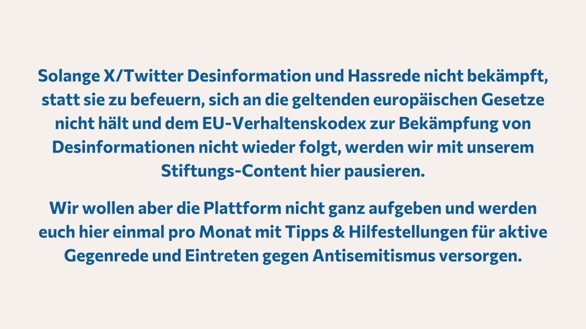 evzfoundation's tweet photo. Wir pausieren auf diesem Kanal mit unserem Stiftungs-Content. Einmal pro Monat werden wir euch jedoch hier mit Tipps &amp; Hilfestellungen für Gegenrede und Eintreten gegen Antisemitismus versorgen. 

Bitte folgt unseren Accounts https://t.co/kLG38j20TP und https://t.co/F1igJ9XI68 https://t.co/GyFlIKBZzl