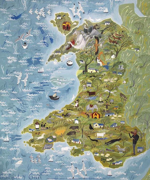 Map of Wales and its myths