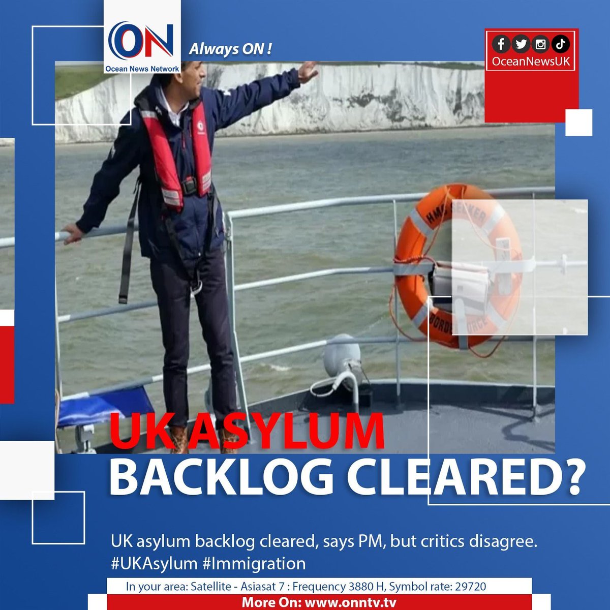 NewsOceanON's tweet image. UK asylum backlog cleared, says PM, but critics disagree. #UKAsylum #Immigration

#OceanNewsUK #UK #Ocean #breaking #latest #London

More On: oceannewsuk.com

📺 Satellite - Asiasat7 : Frequency 3880 H, Symbol Rate: 29720