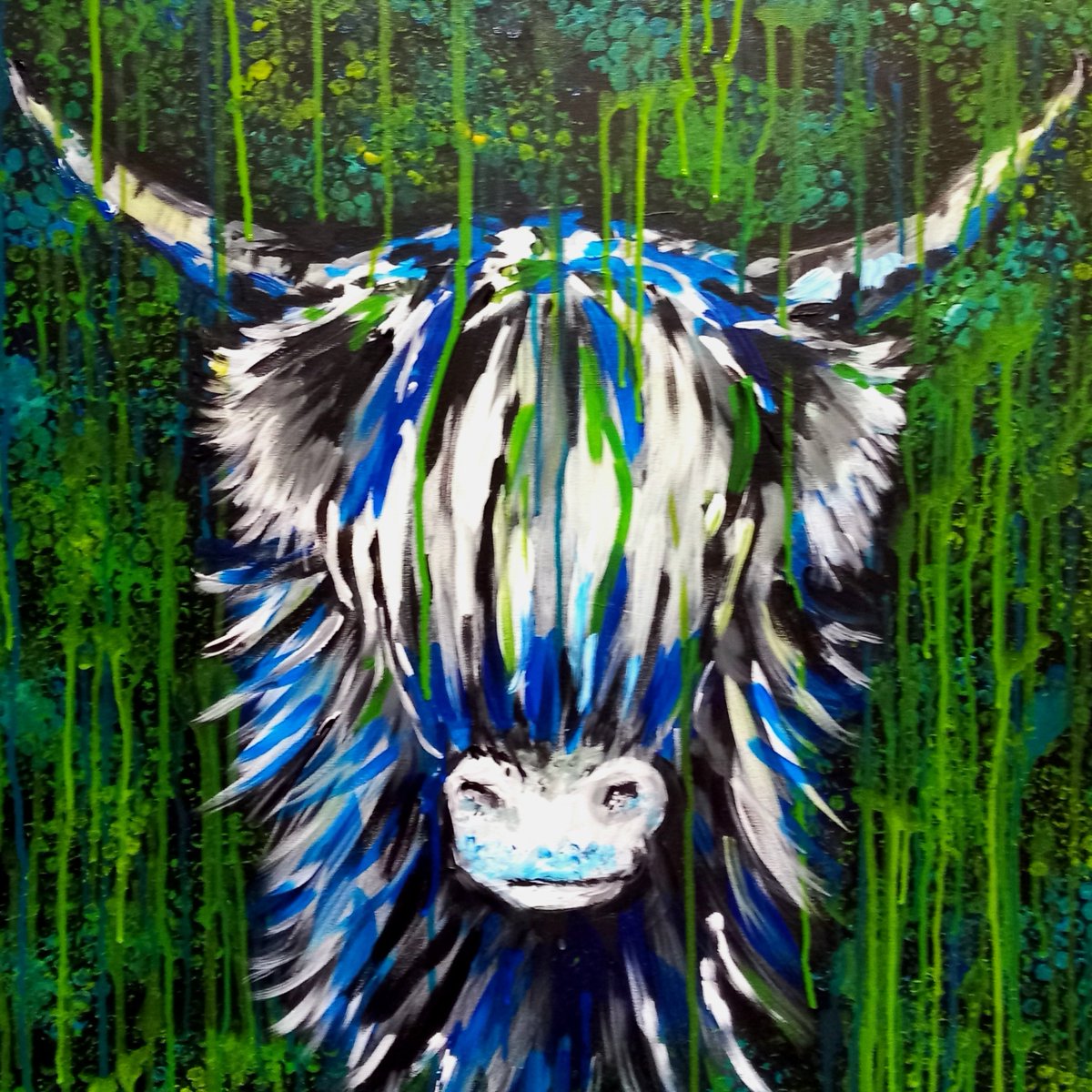 Highland cow. Acrylic on canvas #highlandcow #artwork #art