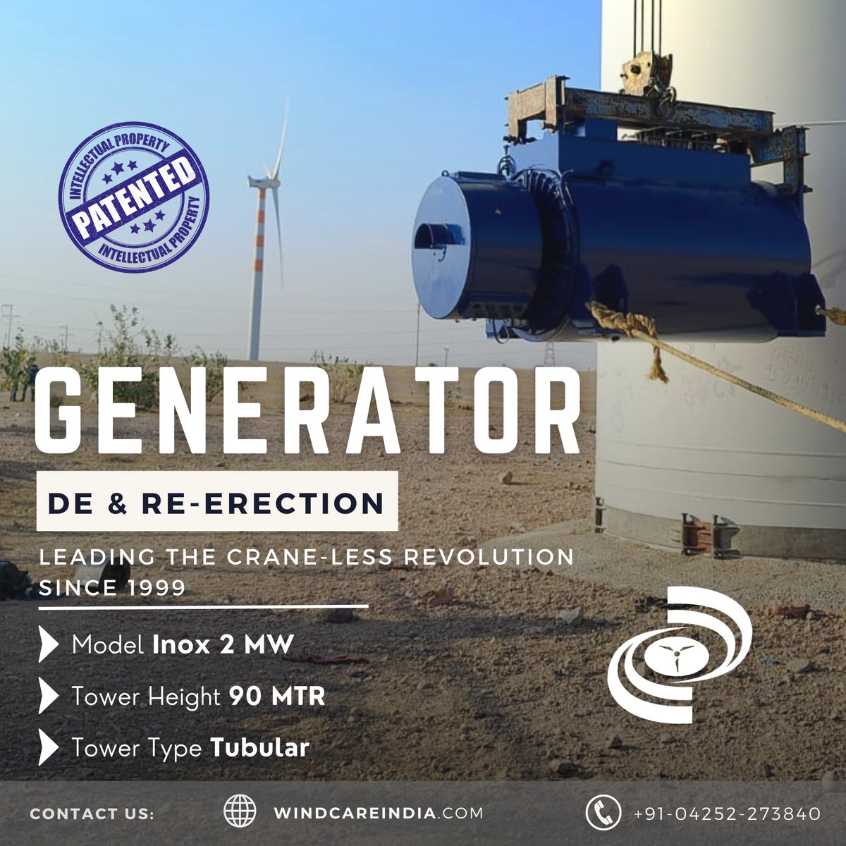 Windcareindia's tweet image. We extend our sincere gratitude to the entire team for successfully executing the Generator Replacement project. This achievement underscores the successful implementation of our Craneless Technology for the Inox 2 MW turbine.

#windcare #inox #componentreplacement #windenergy