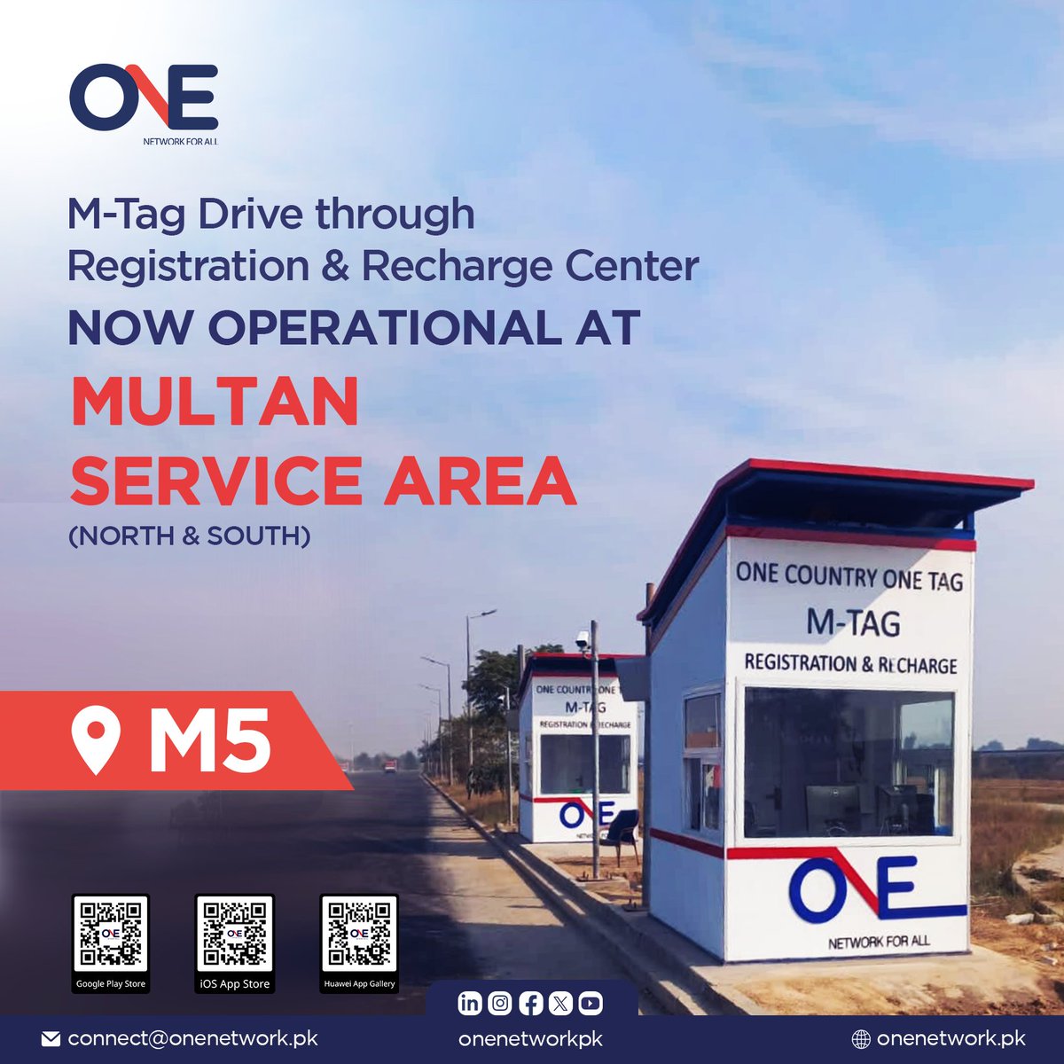 onenetworkpk's tweet photo. Exciting news for commuters! 🚗✨
The new M-Tag Registration & Recharge Center is now operational in Multan (North & South).
🕘 Open from 9 am to 9 pm for your convenience!
#QuickRegistration #MultanMTagCenter #Mtag #Motorway #NoMTagNoEntry #OneCountryOneTag
#Greentravel https://t.co/d1CUXapoXZ