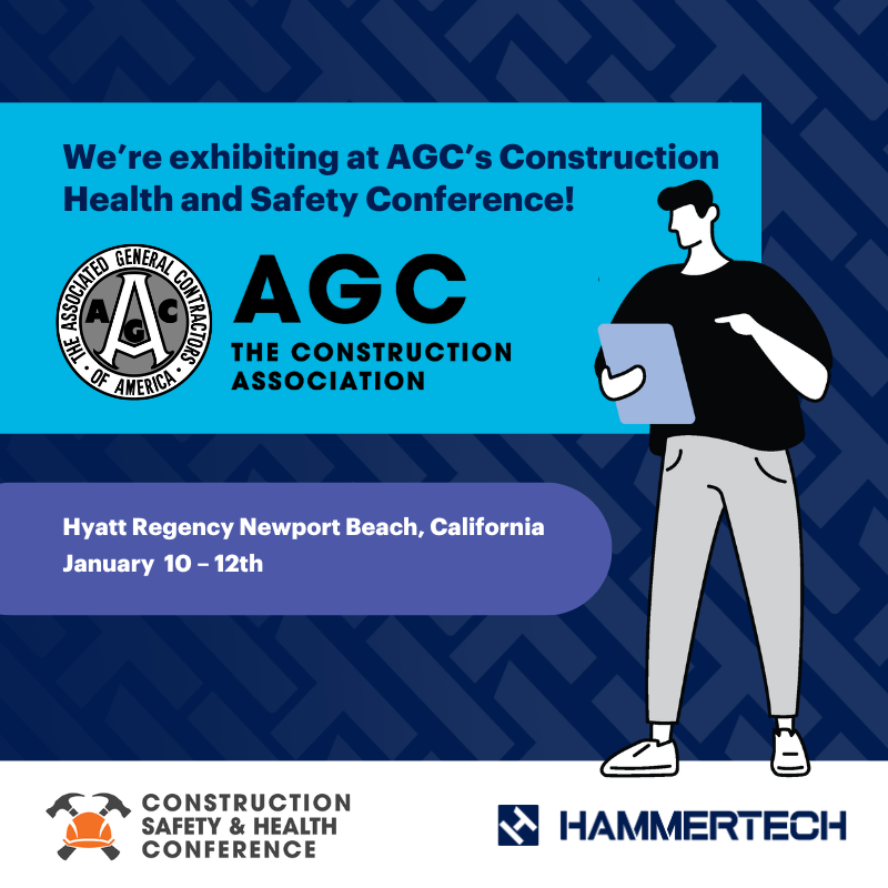 We’re proud to announce that we’re back this year at AGC’s Construction, Health, and Safety winter conference from January 10-12, in Newport, CA. We hope to see you there!

Choose Your Registration: hubs.ly/Q02dlmbf0

#AGC #EHSSoftware