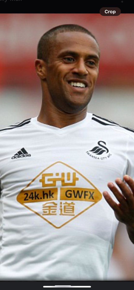 MatchwornStrip's tweet image. A shirt from a golden era for The Swans! Wayne Routledge match worn shirt from the opening day of season 14/15 when Swansea City defeated Man Utd 2-1 at Old Trafford in Louis Van Gaal’s first game in charge of the reds 🦢