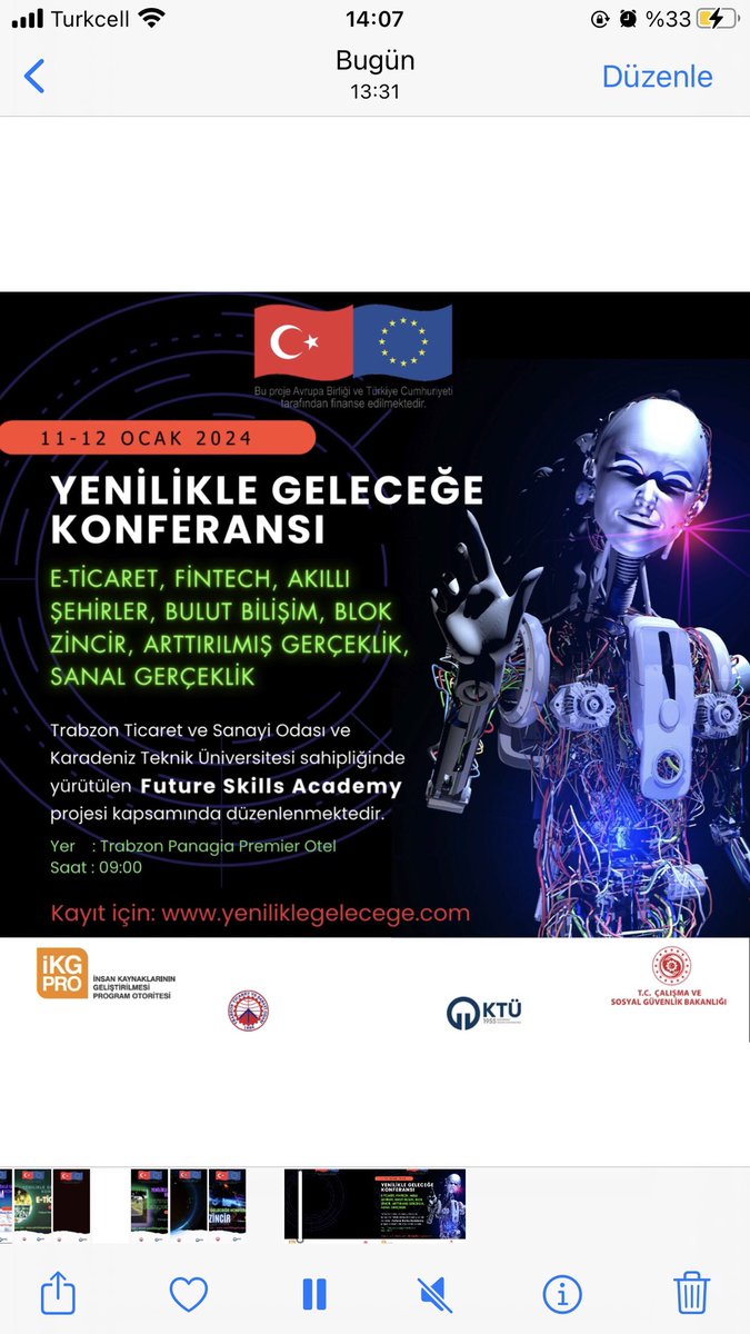 FutureskillsA_'s tweet photo. Trabzon Ticaret ve Sanayi Odası ile Karadeniz Teknik Üniversitesi’nin ortaklaşa yürüttüğü “Future Skills Academy” projesi kapsamında “Yenilikle Geleceğe Konferansı” düzenlenecektir. Katılım için https://t.co/SSXl2Tfb1o adresi üzerinden kayıt yapabilirsiniz. https://t.co/AMPWfOcfYb