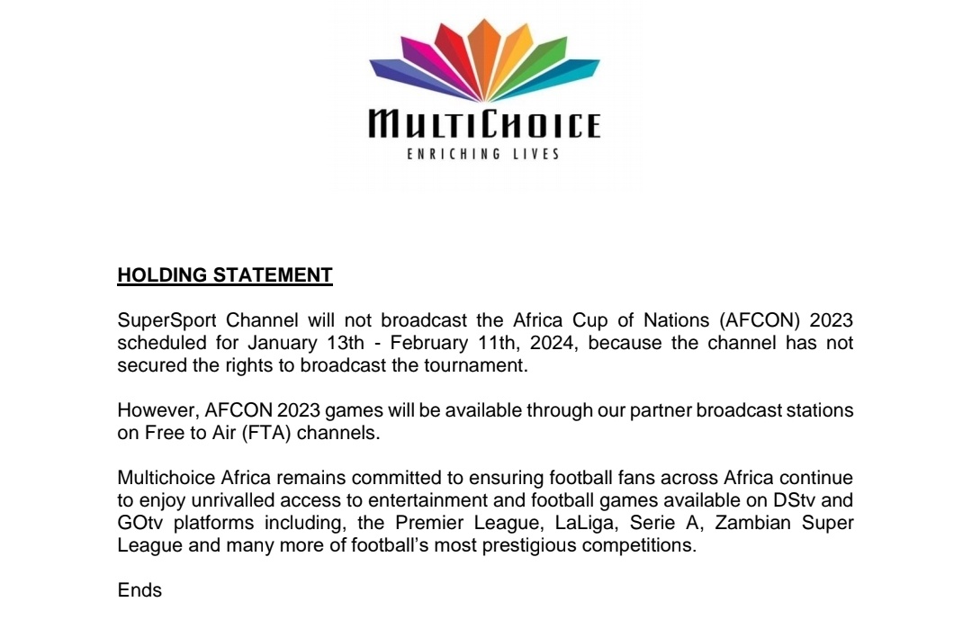 AfricaFactsZone's tweet photo. AFCON won't be broadcasted by SuperSport on DStv due to their inability to secure rights. https://t.co/cg0hyClc5j