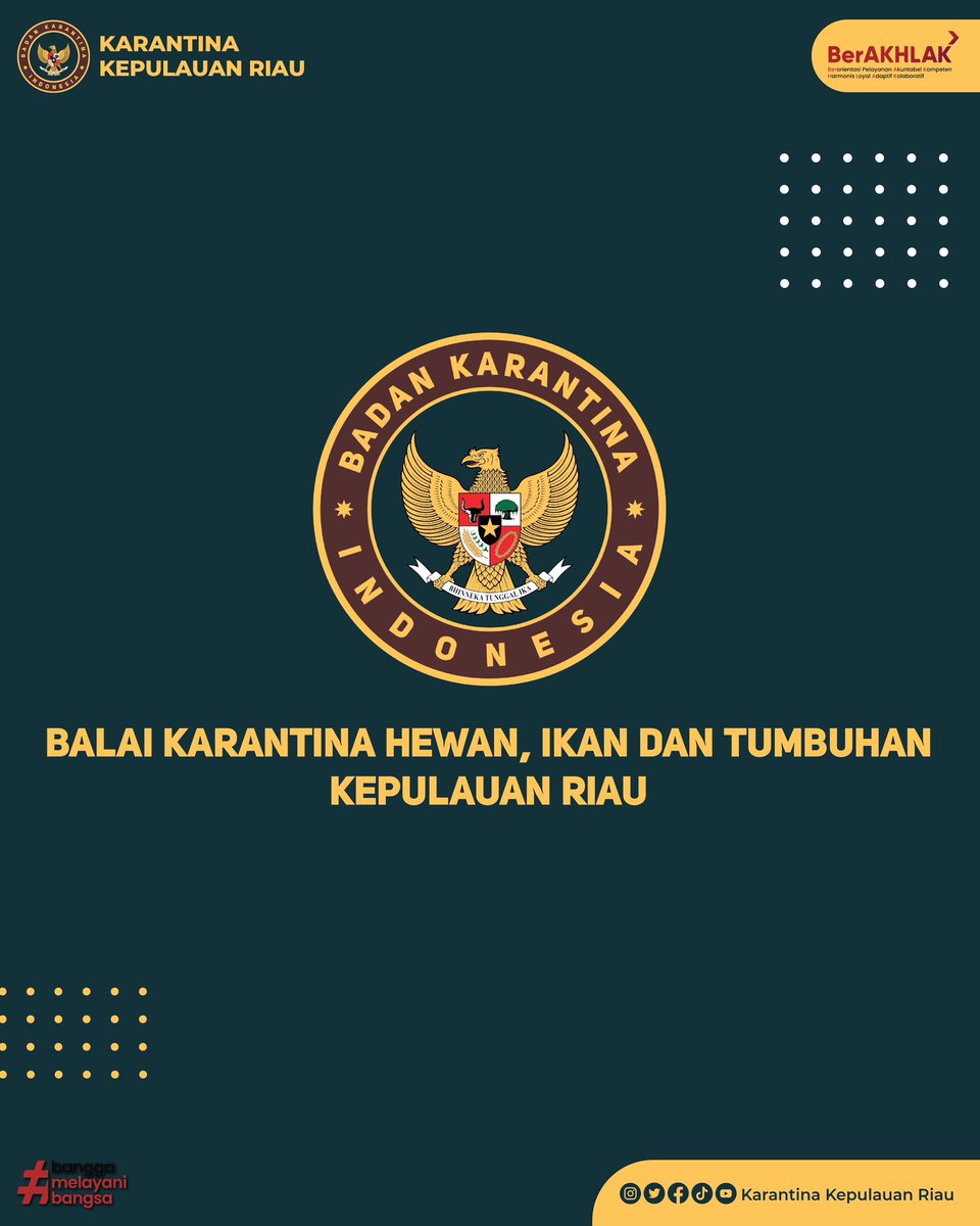 bkpbatam's tweet photo. Selamat datang di Balai Karantina Hewan, Ikan dan Tumbuhan Kepulauan Riau✨

#LaporKarantina
#KarantinaPertanian
#KarantinaKepulauanRiau
#KarantinaKepri https://t.co/4WZ7AOTQqx