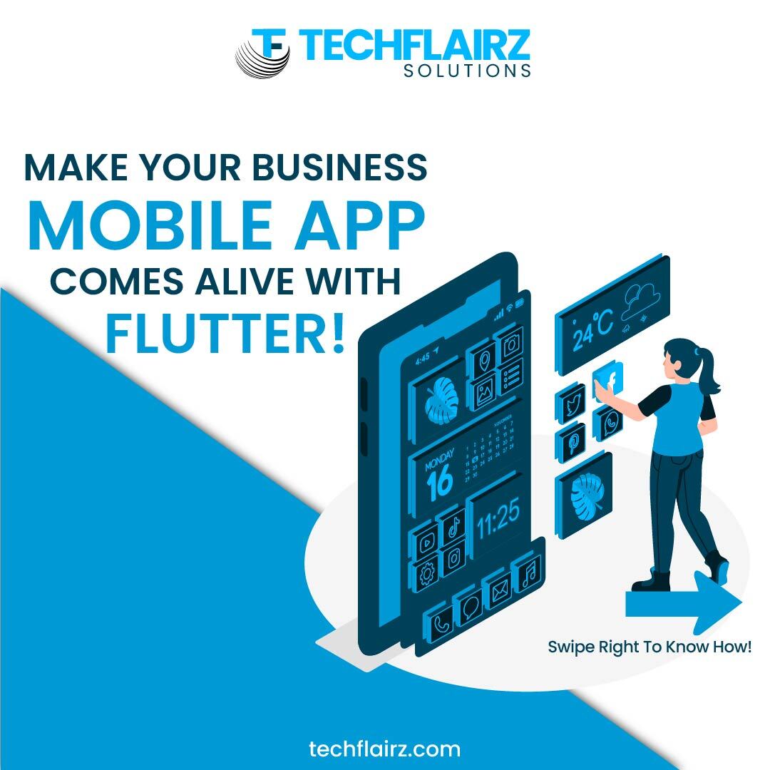 TechFlairz's tweet image. flutter helps transform a simple app into an extraordinary mobile app delivery! 

#technology #techflairz