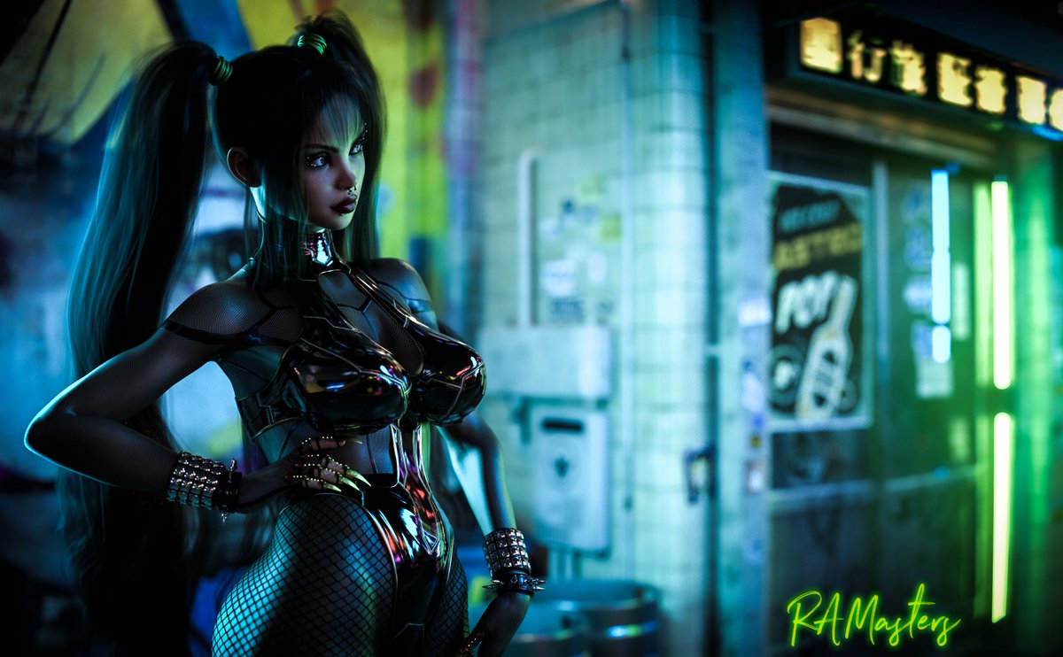 ramastersart's tweet photo. My badass cyberpunk bitch, Valeska. https://t.co/qdxoDcKJaY