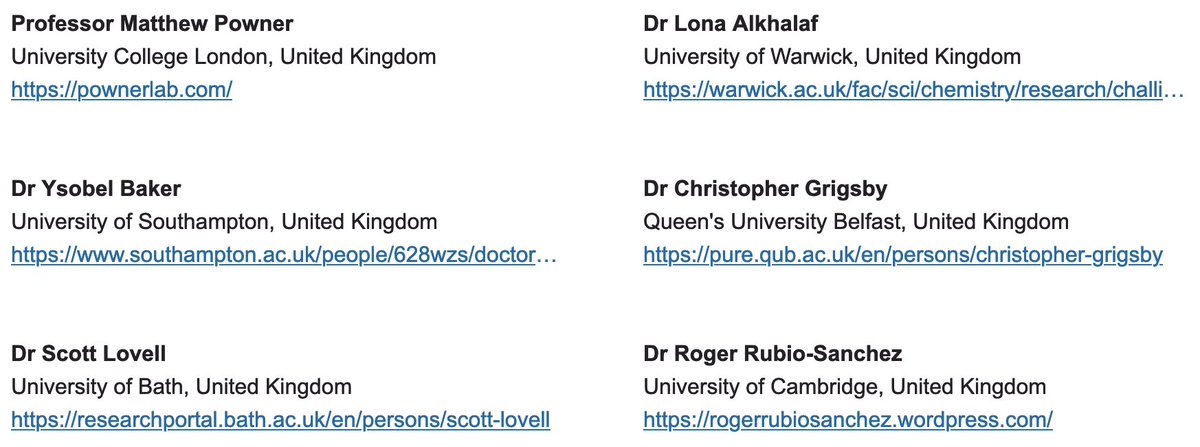 Deadline for poster abstracts @RSC_CBBG Forum is Friday (5th Jan)!

We have an amazing lineup of speakers across ChemBio/Bioorg 😎

Plenary by <a href="/matt_powner/">Matthew Powner</a> (<a href="/UCLChemistry/">UCL Chemistry</a>) and new PIs including <a href="/YsobelBaker/">Ysobel Baker</a> (@UoSChemistry) <a href="/scottlovell34/">Scott Lovell</a> (<a href="/BathChem/">Chemistry@Bath Uni</a>) <a href="/rogerrubio/">Roger Rubio Sánchez</a> (<a href="/cebcambridge/">CEB Cambridge</a>)