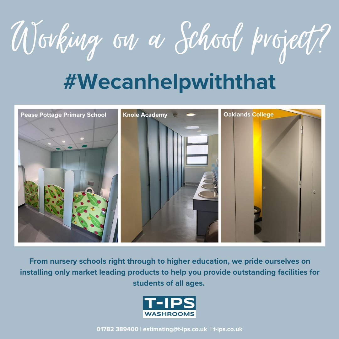 If you're working on an #education project, get in touch with our helpful team for advice on your #washroom package requirements or assistance in pricing. 

#wecanhelpwiththat #construction #newproject
