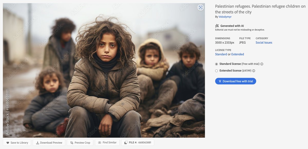 nickdunmur's tweet photo. .@Adobe It's beyond sad that you continue to sell AI-generated outputs that bear zero connection to the realities of the world, and destroy the human connection we ought to have with people, whether in times of trauma or not, such as the below. #degenerativeai #GenerativeAI #fail https://t.co/28IyFM2p54
