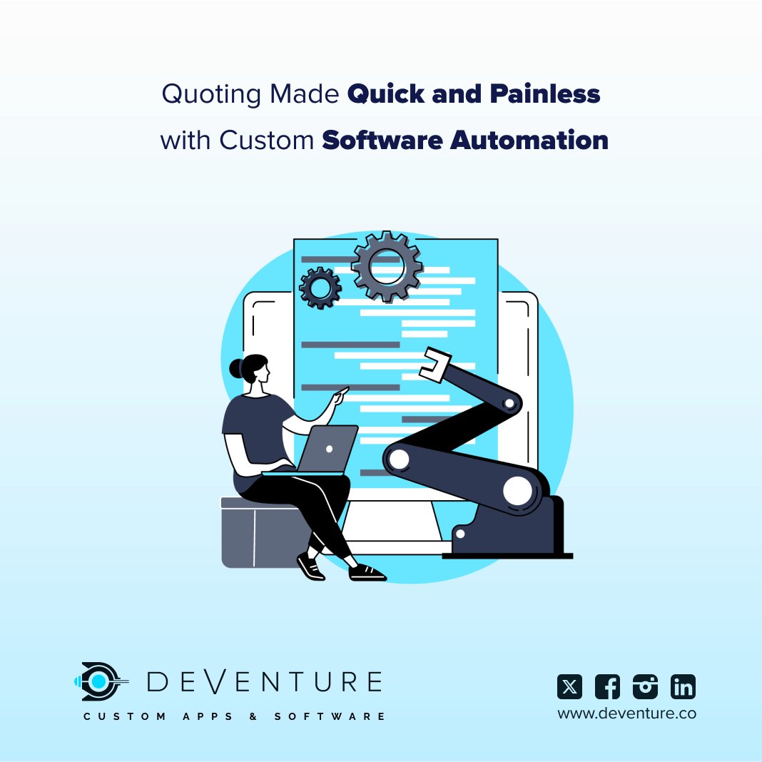 DeventureAgency's tweet image. Drowning in quoting paperwork? Our custom software solutions automate and simplify the quoting process, ensuring accuracy and efficiency. 

Focus on growing your business.

Let&apos;s transform your quoting game together! 

#CustomSoftware #QuotingAutomation #BusinessGrowth #IT
