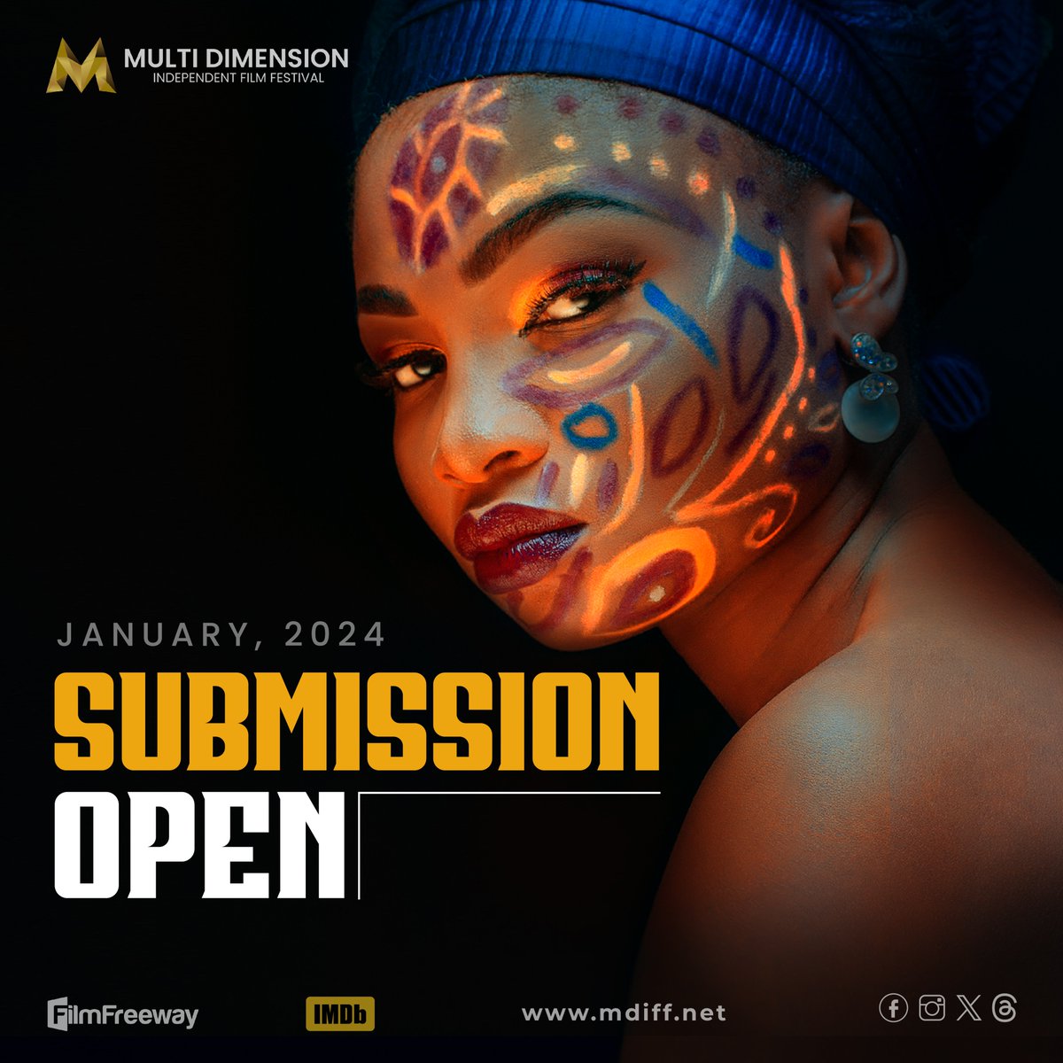 MDIFF21's tweet photo. Calling all visionary filmmakers from every corner of the globe to unveil your masterpieces at the MultiDimension Independent Film Festival!
Submit your masterpiece exclusively via:
https://t.co/Hww42nMFZk
#mdiff #seasonopen #submissionopen #submitnow #callforentry https://t.co/nByYlCek5G