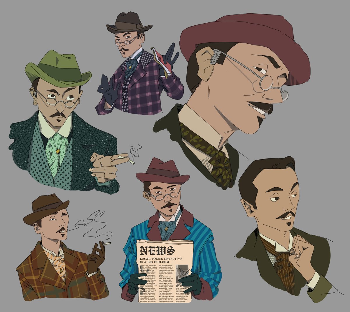 Sgfake2's tweet image. just some redraws of screencaps. I like to do less demanding stuff after a more demanding drawing. #RipperStreet