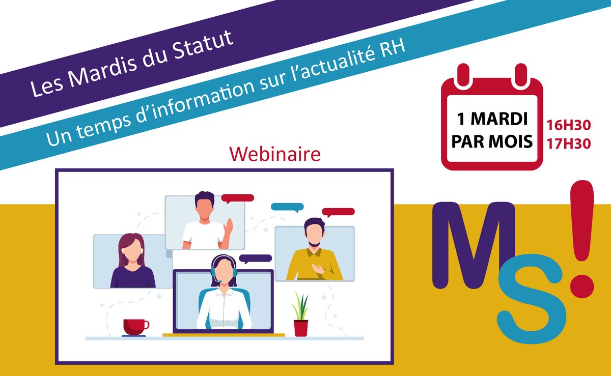 cdgfpt_31's tweet photo. (WEBINAIRES) Les mardis du statut : à vos agendas !

Le CDG31 propose un temps d'échanges en visioconférence.

👉 Pour vous inscrire : https://t.co/GB6O3CsdoY

#CDG31 #GestionRH #Disponibilité #RuptureConventionnelle #DroitDeGrève https://t.co/sQLfyF6I9C