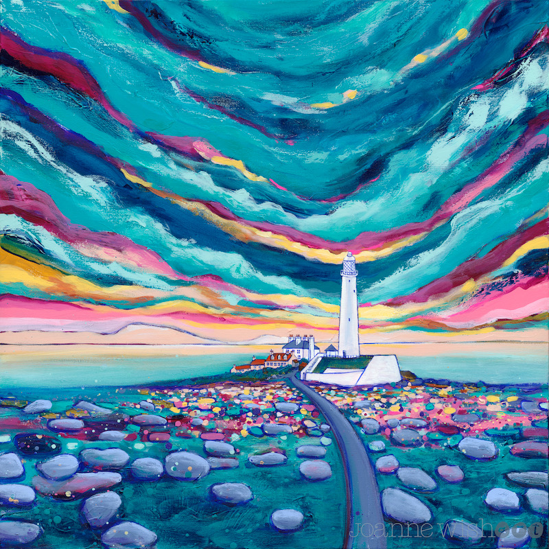 Day 12 of my 12 days of Christmas painting selection. I've really enjoyed sharing some of my favourite paintings of 2023 with you, so to finish up, we have a classic, St. Mary’s Evening Light.

#whitleybay #stmaryslighthouse #Stmarysisland #Tyneside #WomensArt #Lighthouse #coast
