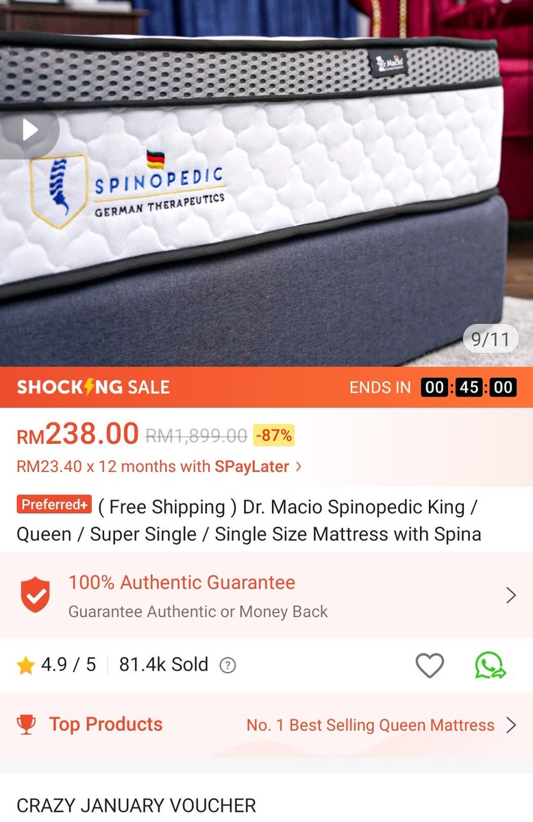 qtpiroses's tweet photo. selepas 9 bulan pakai tilam ni, i boleh cakap i puas hati sangat2 sebab tilam murah dan dapat free shipping masa i beli 😂

https://t.co/O1KH83ZTa0 https://t.co/8um8hKQpxN