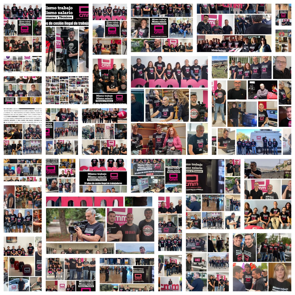 clmdelegaciones's tweet photo. Cientos de fotos, de momentos, de días de protestas y reivindicaciones durante ya más de 8 meses.
El final de año ha sido realmente bueno para 4 compañeros que, por sentencia judicial del Tribunal Supremo, forman (o formarán en breve) parte de la plantilla de @CMM_es ABRO HILO... https://t.co/HlXuPX1jNp